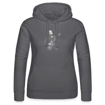 John Quincy Adams Gitarre spielen - Frauen Kapuzen Sweater von Russell - Schwarz - Vorne - Marisol (170cm)
