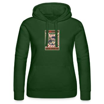 Dont Judge Me Udon Know Me - Women’s Hooded Sweater by Russell - bottle green - Front - Liana (172cm)