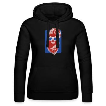 tete de mort hipster barbu skull crane design fant - Sweat à capuche Russell Femme - noir - Devant - Marisol (170cm)