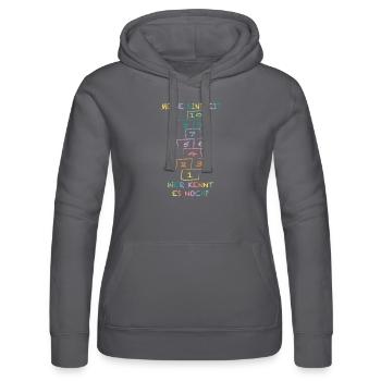 Meine Kindheit Himmel und Hölle wer kennt es noch - Frauen Kapuzen Sweater von Russell - Schwarz - Vorne - Marisol (170cm)