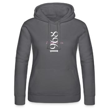 Limited Edition 1968 Anniversary 1968 Born in 1968 - Women’s Hooded Sweater by Russell - black - Front - Marisol (170cm)