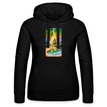 Lebendige Naturwanderung Malerei Vibrant Nature - Frauen Kapuzen Sweater von Russell - Schwarz - Vorne - Marisol (170cm)