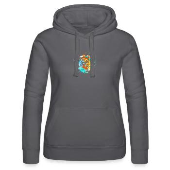 Splash Art Monkey Borneo Orangutan - Women’s Hooded Sweater by Russell - black - Front - Marisol (170cm)