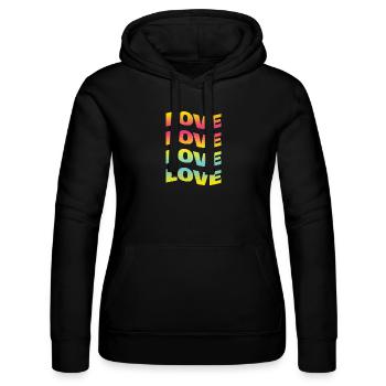 t-shirt love t-shirt love Liebe amour amor - Frauen Kapuzen Sweater von Russell - Schwarz - Vorne - Marisol (170cm)