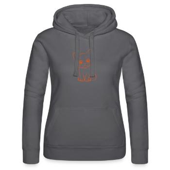 Kitten in orange - Women’s Hooded Sweater by Russell - black - Front - Marisol (170cm)