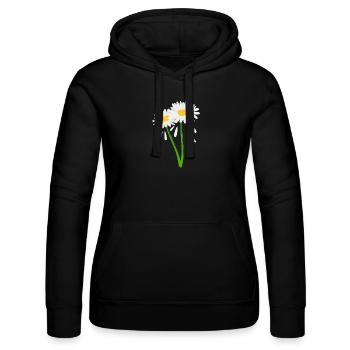 Dekorative Blüte an grünem Stiel - Frauen Kapuzen Sweater von Russell - Schwarz - Vorne - Marisol (170cm)