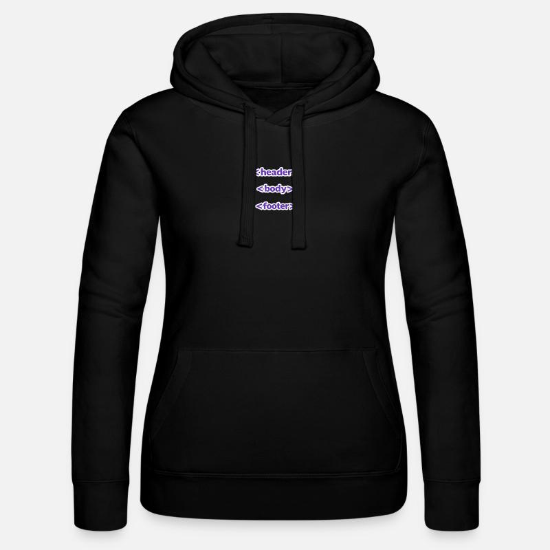 Style de code : En-tête, Corps, Pied de page - Pour tout le monde - Sweat à capuche Russell Femme - noir