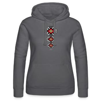 Slavic Folklore Pattern - Serbia - Women’s Hooded Sweater by Russell - black - Front - Marisol (170cm)