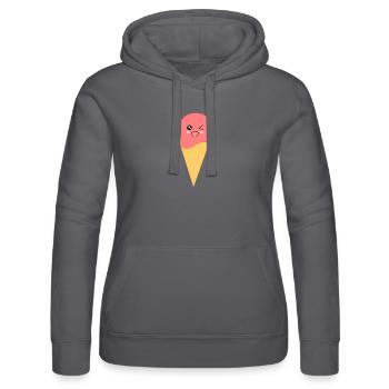 Eis Eiscreme Erdbeereis - Frauen Kapuzen Sweater von Russell - Schwarz - Vorne - Marisol (170cm)