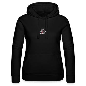 WikingerBiber # North German art - Women’s Hooded Sweater by Russell - black - Front - Marisol (170cm)