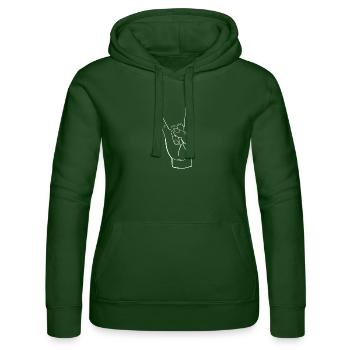 ROCK - Women’s Hooded Sweater by Russell - bottle green - Front - Liana (172cm)