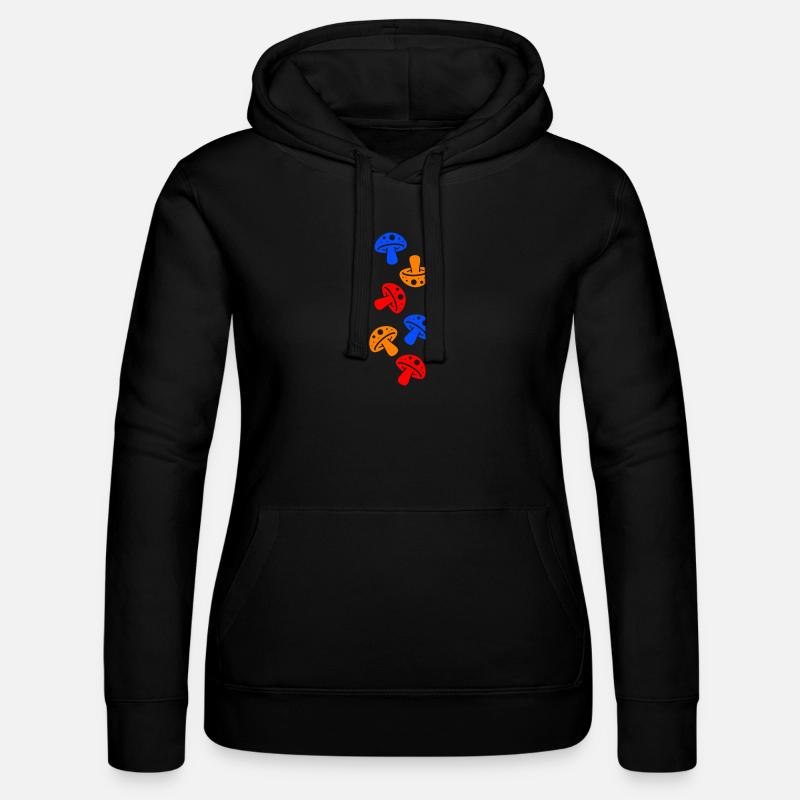 Mushrooms colorful - Women’s Hooded Sweater by Russell - black