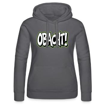 Obacht Bayerischer Spruch Dialekt Warnung - Frauen Kapuzen Sweater von Russell - Schwarz - Vorne - Marisol (170cm)