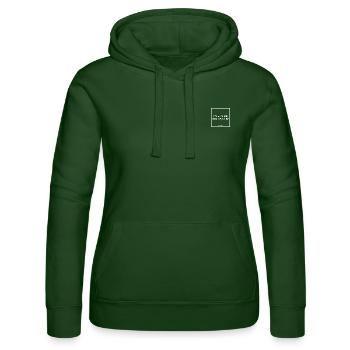 Schauen wir mal was wird - was wird - Frauen Kapuzen Sweater von Russell - Flaschengrün - Vorne - Liana (172cm)