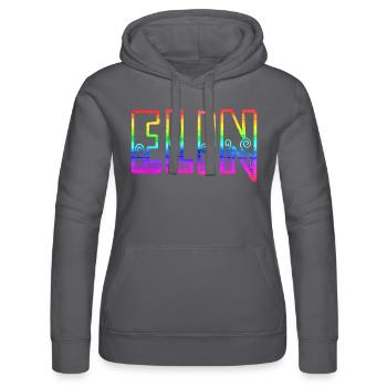 elin rs arc-en-ciel - Sweat à capuche Russell Femme - noir - Devant - Marisol (170cm)
