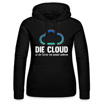 Coder DIE CLOUD IST DER SERVER VON JEMANDE ANDREN - Frauen Kapuzen Sweater von Russell - Schwarz - Vorne - Marisol (170cm)