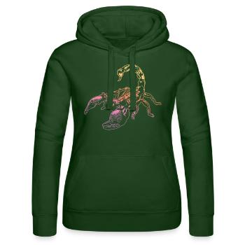 Coole Skorpion-Insektenskizze Grafik Skorpion-Liebhaber - Frauen Kapuzen Sweater von Russell - Flaschengrün - Vorne - Liana (172cm)