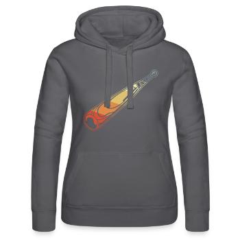 Vintage Baseballschläger - Frauen Kapuzen Sweater von Russell - Schwarz - Vorne - Marisol (170cm)