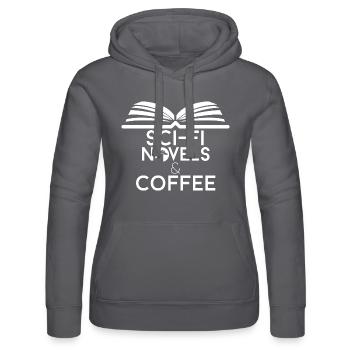 Book Lover Sci-Fi, Romane und Kaffee - Frauen Kapuzen Sweater von Russell - Schwarz - Vorne - Marisol (170cm)