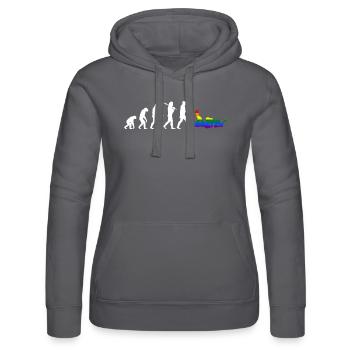 Gay Evolutio Women - EN - Women’s Hooded Sweater by Russell - black - Front - Marisol (170cm)