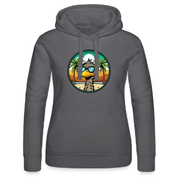 Emu Lustige Cartoon Sommer Strand Sonnenbrille Aufkleber - Frauen Kapuzen Sweater von Russell - Schwarz - Vorne - Marisol (170cm)