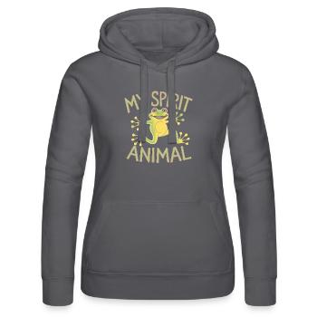 My Spirit Animal - Frosch - Frauen Kapuzen Sweater von Russell - Schwarz - Vorne - Marisol (170cm)
