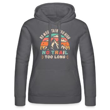 Kein Berg zu hoch, kein Weg zu lang - Frauen Kapuzen Sweater von Russell - Grau - Vorne - Marisol (170cm)