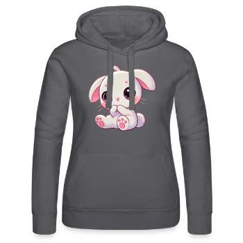 Adorable lapin grignotant graphique - Sweat à capuche Russell Femme - noir - Devant - Marisol (170cm)