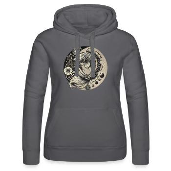 Koi Fisch Harmonie Design - Frauen Kapuzen Sweater von Russell - Schwarz - Vorne - Marisol (170cm)