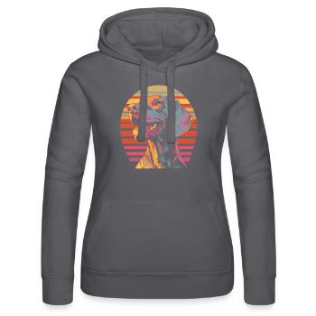 Braque de Weimar Vintage - Sweat à capuche Russell Femme - noir - Devant - Marisol (170cm)