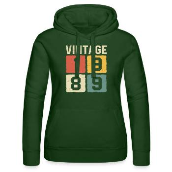 Vintage 1989 Geboren 1989 - Frauen Kapuzen Sweater von Russell - Flaschengrün - Vorne - Liana (172cm)