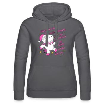 Glühweinhorn Weihnachtsmarkt Coole Lustige Sprüche - Frauen Kapuzen Sweater von Russell -  - Vorne - Marisol (170cm)