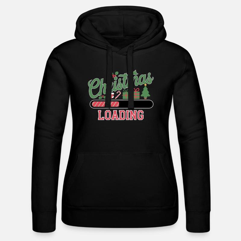 Christmas Loading Loading Bar Christmas - Women’s Hooded Sweater by Russell - black