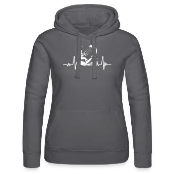 Kitesurfen - Battement de Coeur - Heartbeat - Frauen Kapuzen Sweater von Russell -  - Vorne - Marisol (170cm)