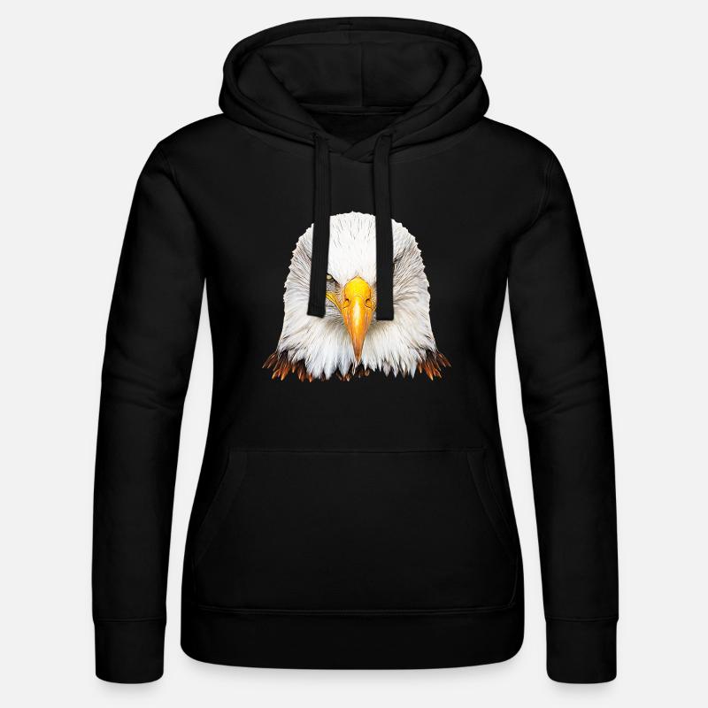 Bald eagle - Women’s Hooded Sweater by Russell - black