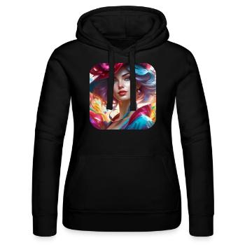 Cooles Steampunk Girl mit Hut - Frauen Kapuzen Sweater von Russell - Schwarz - Vorne - Marisol (170cm)