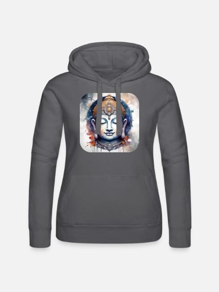 Mystical Spiritual Buddha - Women’s Hooded Sweater by Russell - black