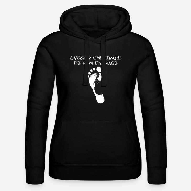 Laisser une trace de son passage (blanc) - Sweat à capuche Russell Femme - noir