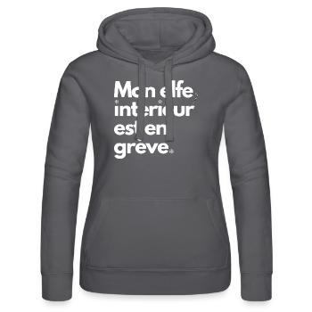 Tshirt de Noël Elfe en Grève festif humoristique - Sweat à capuche Russell Femme - noir - Devant - Marisol (170cm)