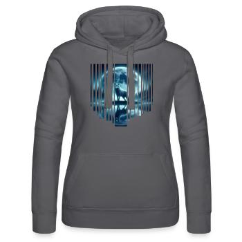 Wolf Moon - Women’s Hooded Sweater by Russell - black - Front - Marisol (170cm)