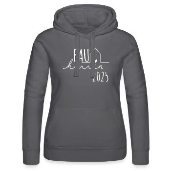Bauherren Partnerlook Hausbau – Bauherrin 2025 - Frauen Kapuzen Sweater von Russell - Schwarz - Vorne - Marisol (170cm)