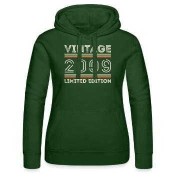 Jahrgang 2009 - Jahr 2009 Geburtstagsgeschenk 2009 - Frauen Kapuzen Sweater von Russell - Flaschengrün - Vorne - Liana (172cm)