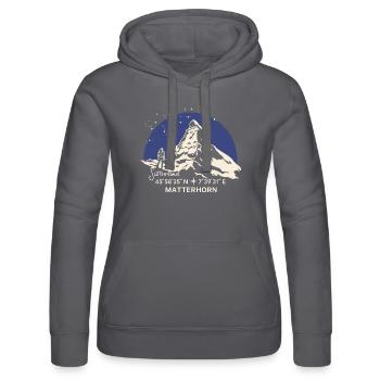 Matterhorn Souvenir Wandern Zermatt Andenken - Frauen Kapuzen Sweater von Russell - Schwarz - Vorne - Marisol (170cm)