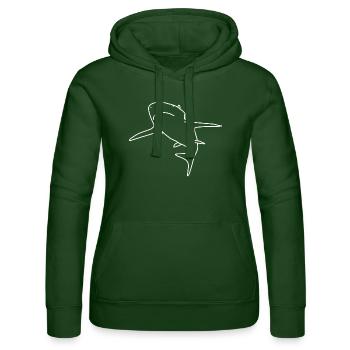 Hai lineart - Frauen Kapuzen Sweater von Russell - Flaschengrün - Vorne - Liana (172cm)