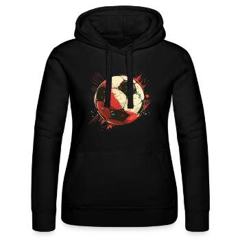Fußball Grafik - Frauen Kapuzen Sweater von Russell - Schwarz - Vorne - Marisol (170cm)