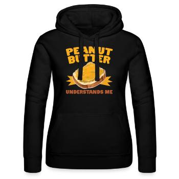 LE BEURRE DE CACAHUÈTE ME COMPREND Erdnussbutter Toast - Sweat à capuche Russell Femme - noir - Devant - Marisol (170cm)