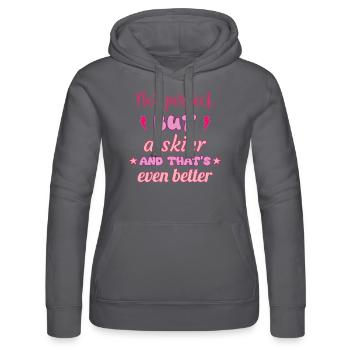 Nicht perfekt, aber Skifahrerin, Skifahren - Frauen Kapuzen Sweater von Russell - Schwarz - Vorne - Marisol (170cm)