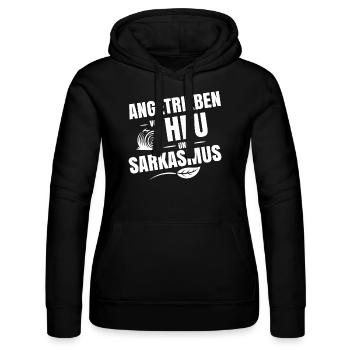 Angetrieben von Heu und Sarkasmus - Frauen Kapuzen Sweater von Russell - Schwarz - Vorne - Marisol (170cm)