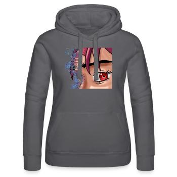 Anime Glitch Eye – Conception de style cyberpunk - Sweat à capuche Russell Femme - noir - Devant - Marisol (170cm)