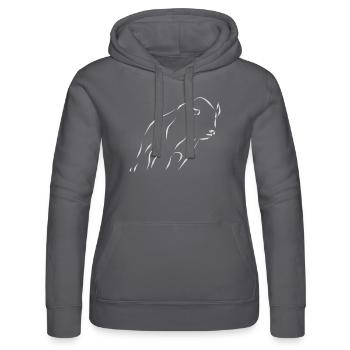Bison - gris clair - Sweat à capuche Russell Femme - noir - Devant - Marisol (170cm)
